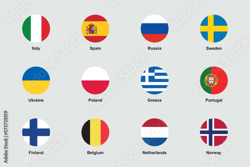 Europe Flags Official Proportions Flat Vector Set 2