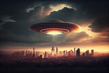 ufo over city.generative ai