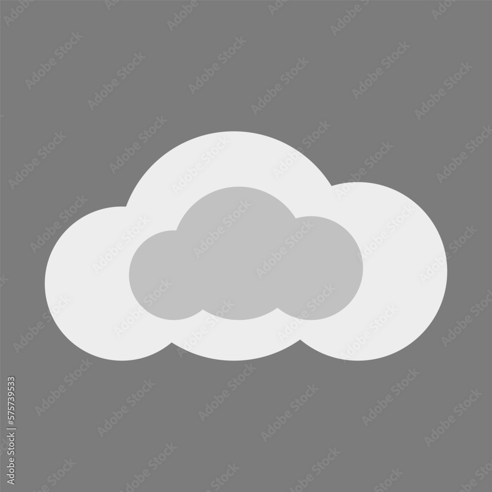 Cloud in a cloud vector. Icon of two clouds on top of each other. Cloud storage icon. Cloud file service vector. Cloud in a cloud vector. Icon of two clouds on top of each other. Cloud storage icon. Cloud file service vector.