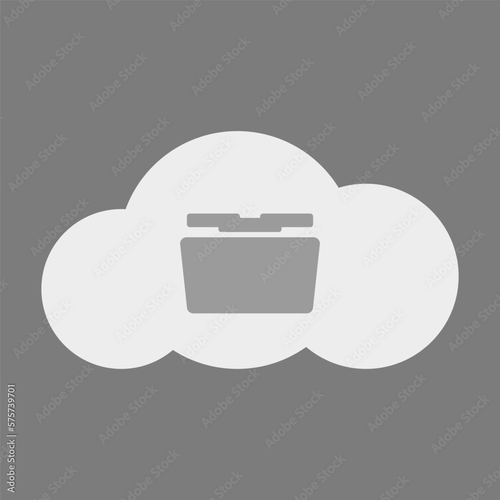 Folder on cloud vector. Cloud data storage vector icon. Data storage center in the cloud. Folder on cloud vector. Cloud data storage vector icon. Data storage center in the cloud.