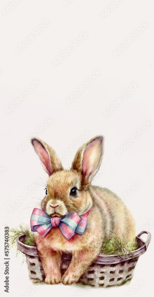 Obraz premium Easter bunny rabbit aquarel illustration