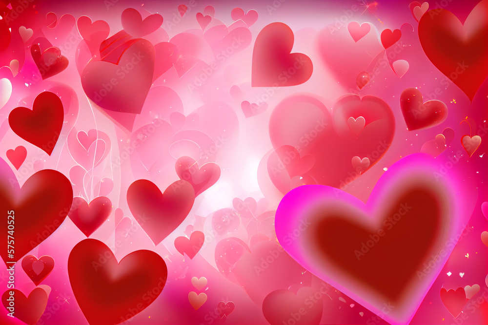 red and pink valentine's day background with hearts.generative ai red and pink valentine's day background with hearts.generative ai
