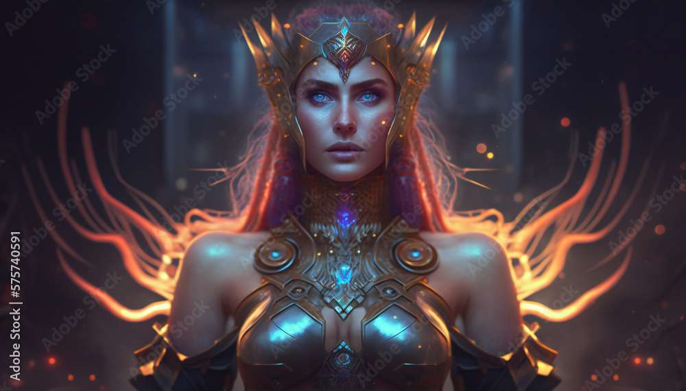 Freyja the god of love, sex, and fertility - Cyberpunk - German gods - Mythologies - Generative AI Freyja the god of love, sex, and fertility - Cyberpunk - German gods - Mythologies - Generative AI