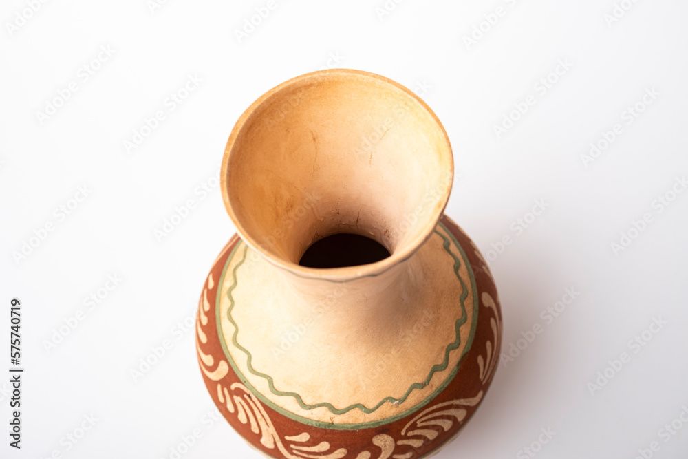 Clay jug isolated on white background Clay jug isolated on white background