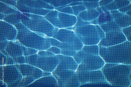 Pool background and sun reflexes, blue and turquoise little tiles © MariaAmelia