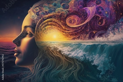 Psychic waves, wellness and experimentation, escapism. In your mind. Generative AI.