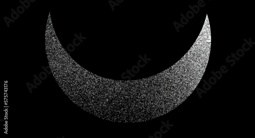 Abstract crescent moon. Luna isolated on dark background