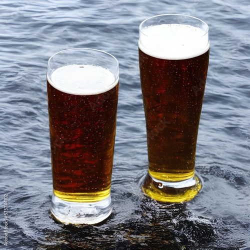 beer glass swimming gear alcohol lifestyle - generative ai