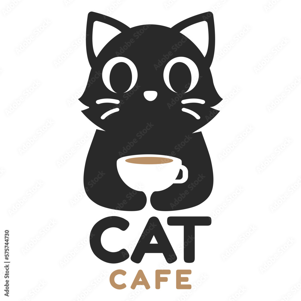 Modern mascot flat design simple minimalist cute cat logo icon design template vector with modern illustration concept style for cafe, coffee shop, restaurant, badge, emblem and label Modern mascot flat design simple minimalist cute cat logo icon design template vector with modern illustration concept style for cafe, coffee shop, restaurant, badge, emblem and label