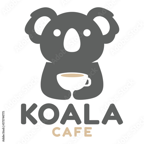 Modern mascot flat design simple minimalist cute koala logo icon design template vector with modern illustration concept style for cafe, coffee shop, restaurant, badge, emblem and label