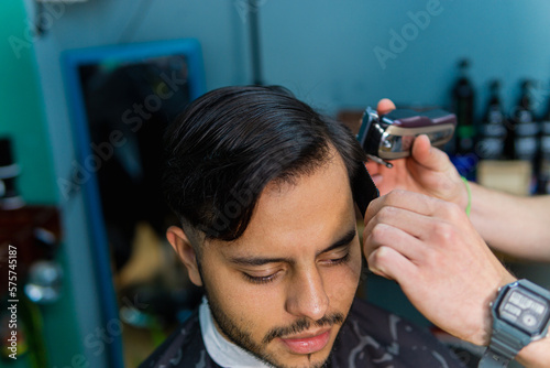 Men's haircut, barber styling