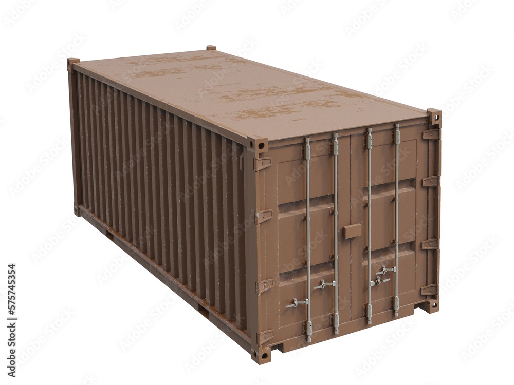 Shipping Cargo Container Twenty Feet for Logistics and Transportation on White Background Shipping Cargo Container Twenty Feet for Logistics and Transportation on White Background