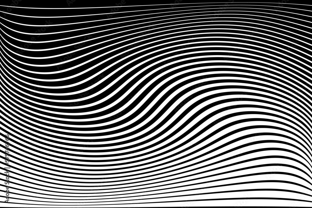 Wavy Lines Pattern with 3D Illusion and Twisting Movement Effect.