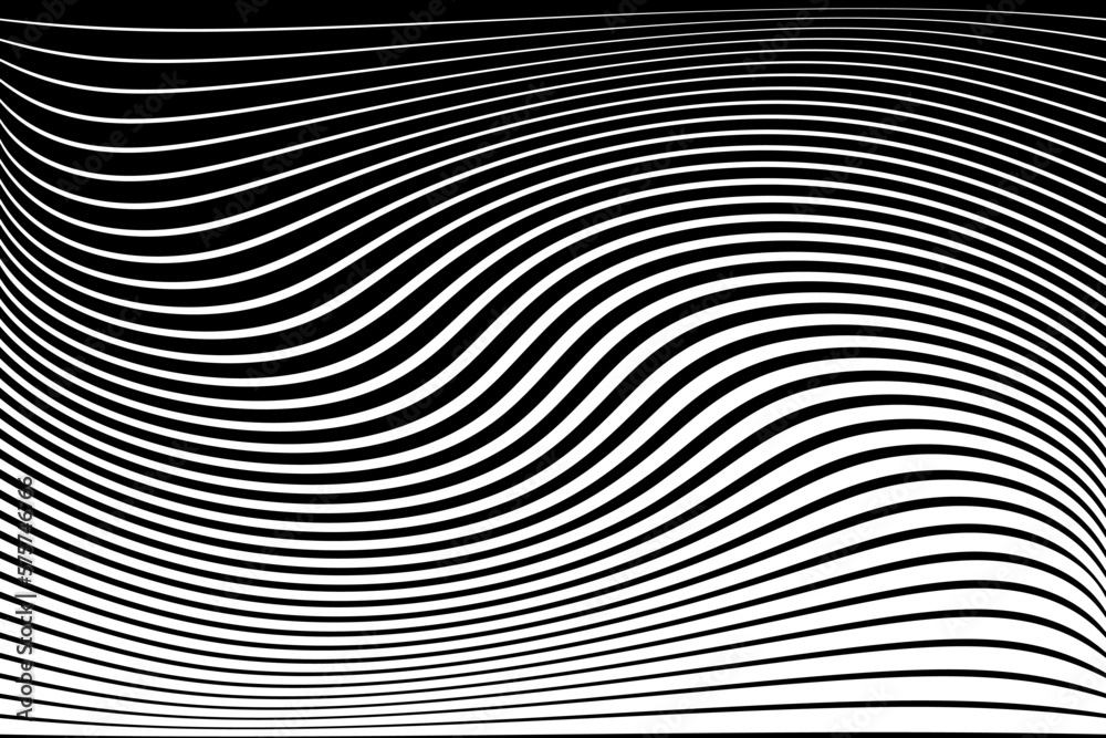 Wavy Lines Pattern with 3D Illusion and Twisting Movement Effect. Wavy Lines Pattern with 3D Illusion and Twisting Movement Effect.