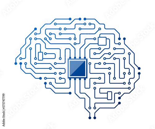 Brain Cerebellar Electric Circuit Structure with Micro Chip. Complex Network Of Neurons And Connections, Pathways