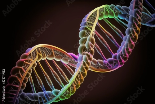 Double Helix Double-Stranded DNA Model. Genetics Concept. Generative AI.