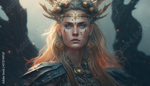Freyja the god of love, sex, and fertility - German gods - Mythologies - Generative AI	
 photo