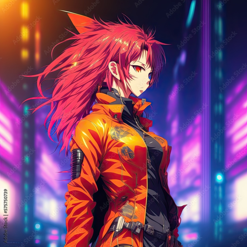 Cyberpunk Anime Character - Fantasy - Cute - Fashion - Futuristic - Future - City - Game - Animation Cyberpunk Anime Character - Fantasy - Cute - Fashion - Futuristic - Future - City - Game - Animation