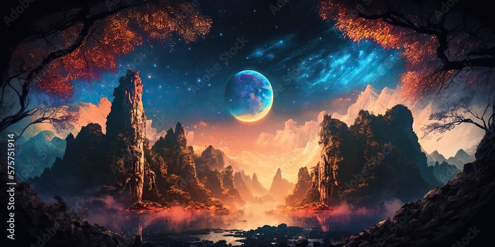 fantasy landscape mountains, generative ai, generative, ai fantasy landscape mountains, generative ai, generative, ai