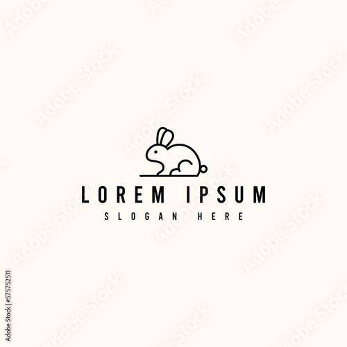 Minimalist Rabbit Logo Design Vector