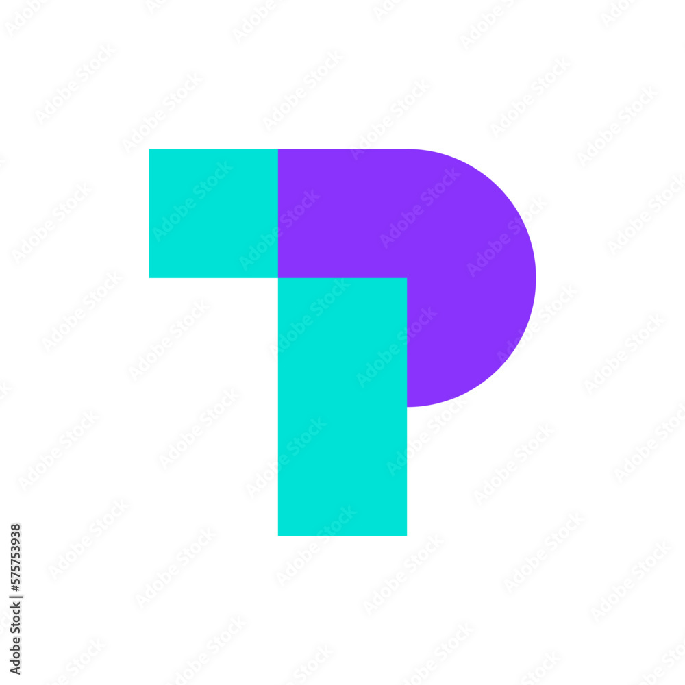 Letter P PI IP pixel technology logo design Letter P PI IP pixel technology logo design