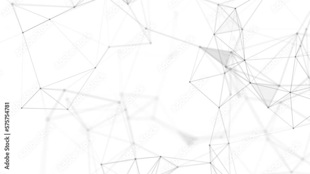 Abstract plexus technology background from animated lines and dots. Looping seamless space geometrical backdrop 