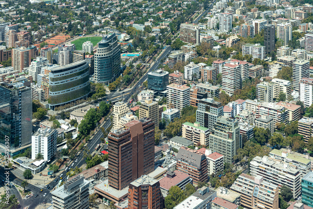 Naklejka premium Santiago, Chile urban skyline and cityscape
