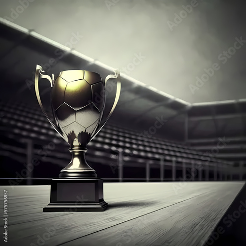 Fotografia gold trophy cup. Generative AI