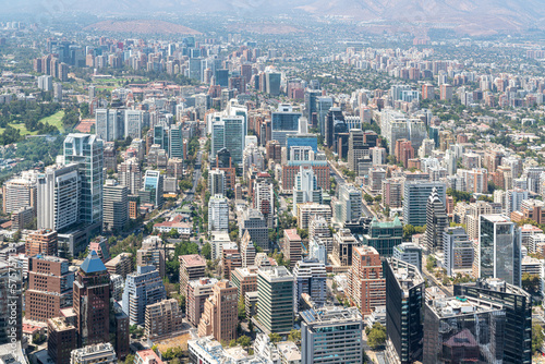 Santiago  Chile urban skyline and cityscape