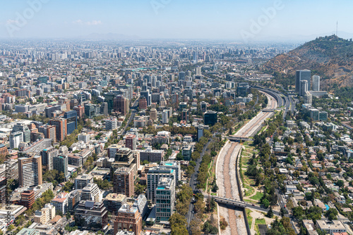 Santiago, Chile urban skyline and cityscape