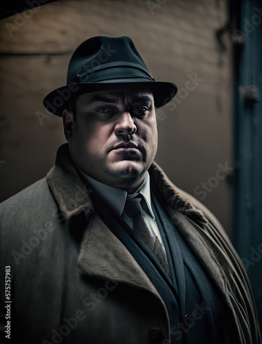 Old fashioned male portrait-Gangster-Detective-Generative AI