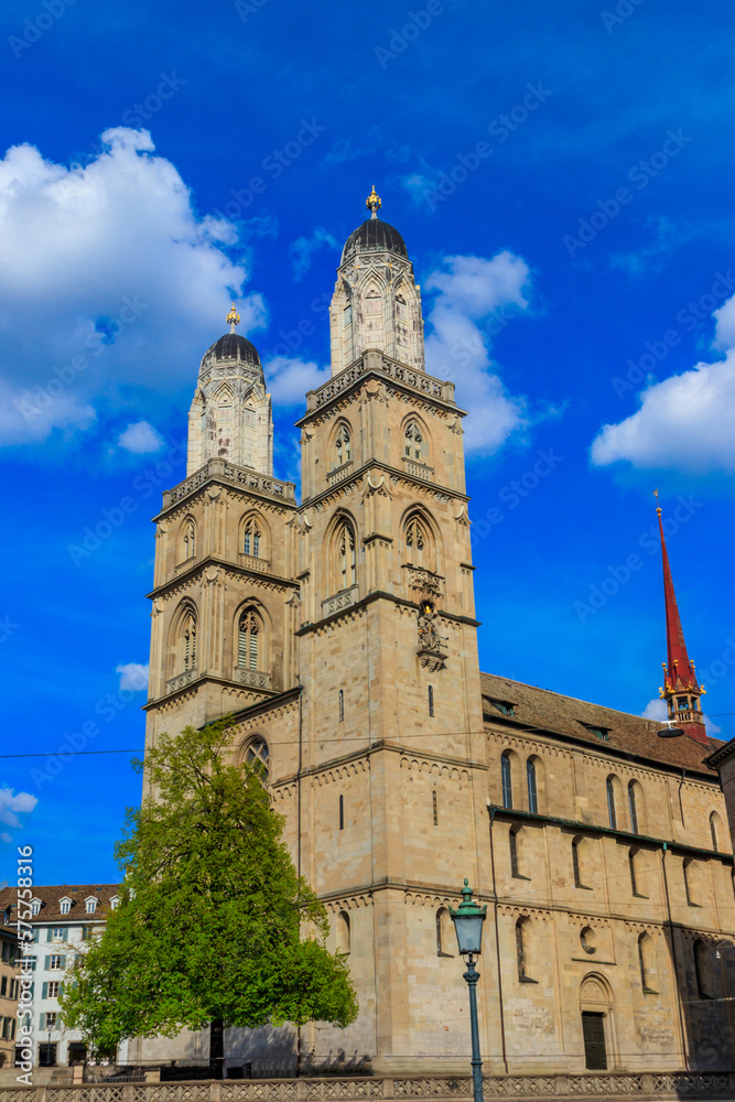 Grossmunster cathedral in Zurich, Switzerland