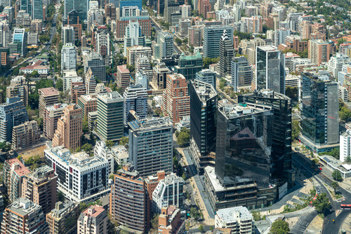 Santiago  Chile urban skyline and cityscape