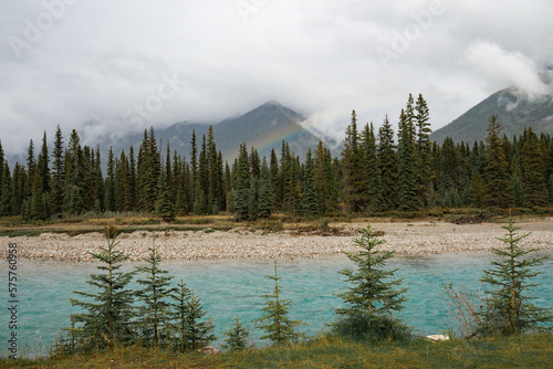 Fototapeta Naklejka Na Ścianę i Meble -  Moody river in Banff national park, Canada with stunning turquoise water