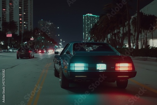 Car 80s Miami Vice style 