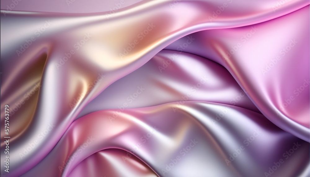 Obraz premium Soft pastel colors and a glossy satin texture give this abstract background a calming feel, perfect for creating a peaceful atmosphere in any design. Generative AI