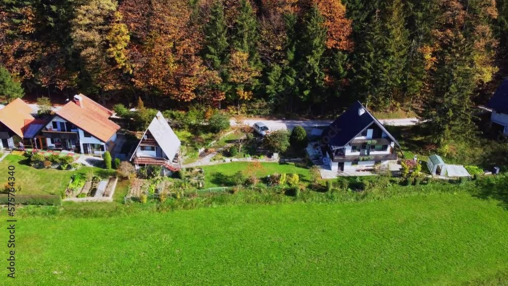 Holiday houses aerial view