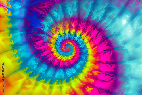 Tie die pattern with vibrant colours, hippy fabric pattern