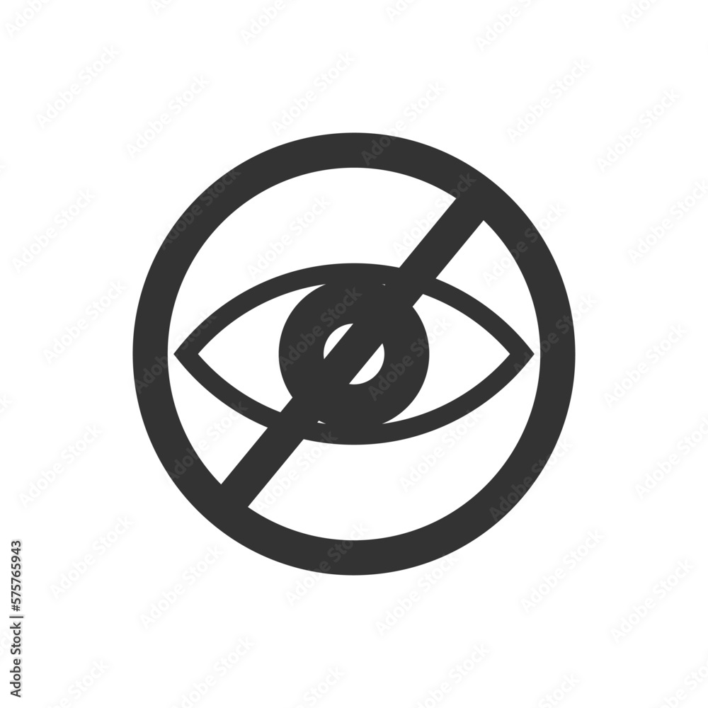 Sensitive content icon isolated on white background. Eye in warning forbidden sign. Restrictive pictogram to hide image or movie with unacceptable scenes of violence or nudity Sensitive content icon isolated on white background. Eye in warning forbidden sign. Restrictive pictogram to hide image or movie with unacceptable scenes of violence or nudity