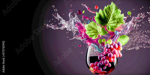 Drink organic wine and feel happy and healthy; illustration made with Generative AI