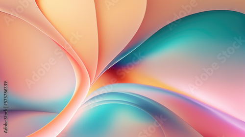 Abstract background with gradient curves in bright pink and blue pastel colors.