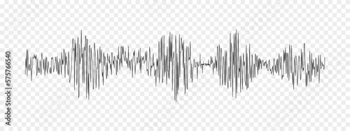 Seismogram or lie detector graph. Ground motion, earthquake, sound or pulse record wave. Polygraph or seismograph diagram isolated on transparent background