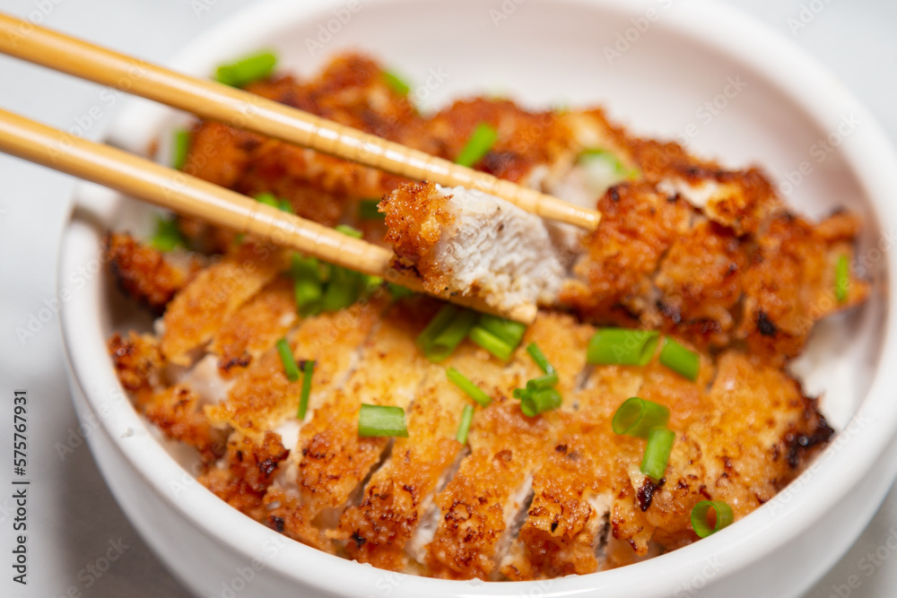 Typical Japanese traditional and famous food, Katsudon or katzu-don