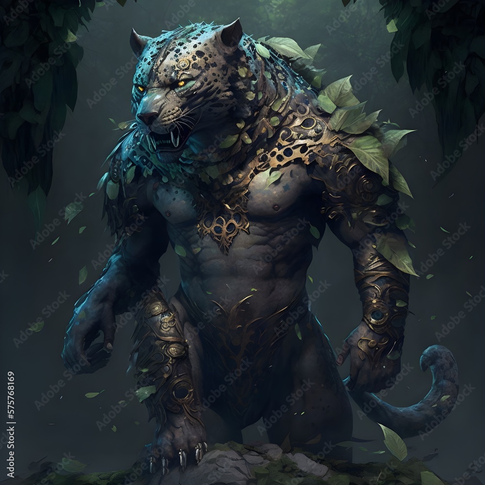 forgotten realms jaguar god primal full body high fantasy jungle high ...