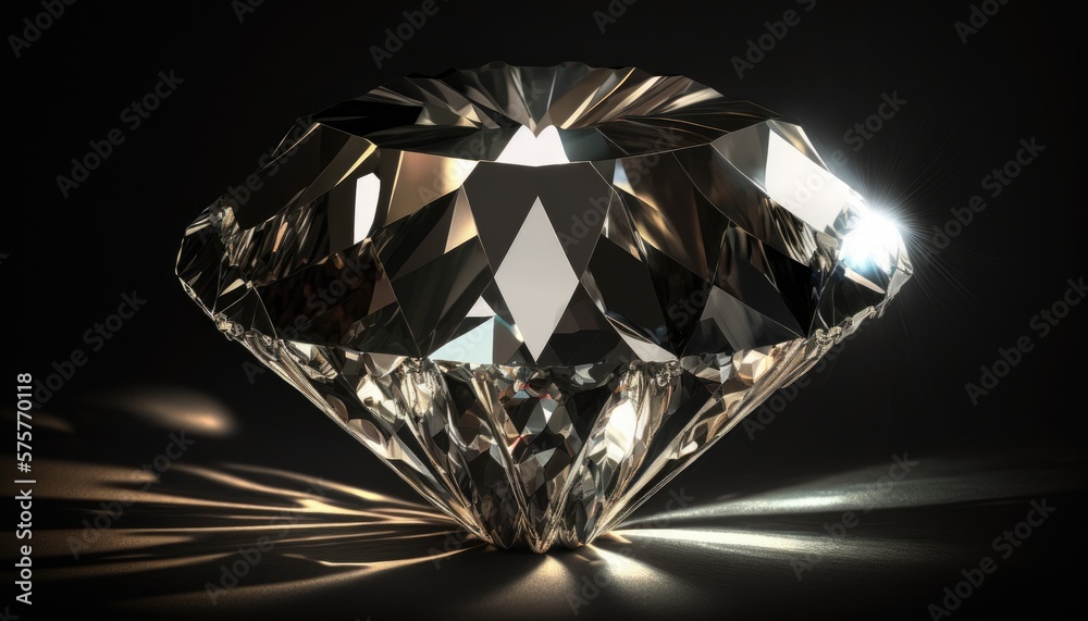 Beautiful diamond on a black background. Generative AI. Beautiful diamond on a black background. Generative AI.