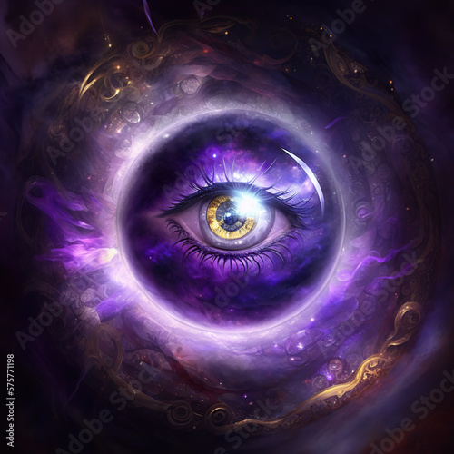 glowing_amethyst_stone_psychic_third_eye_surrounded, generative AI