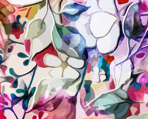 Rainbow Garden - Abstract Botanical Art 