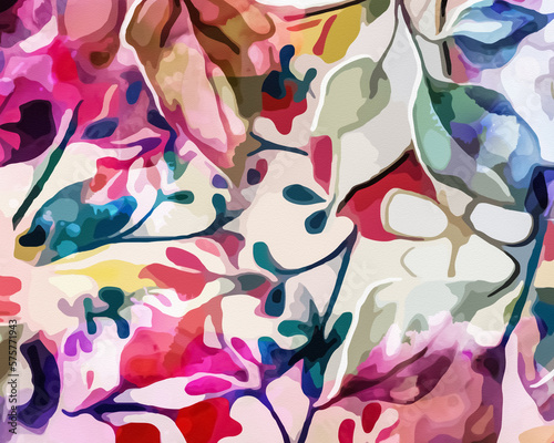 Rainbow Garden - Abstract Botanical Art 