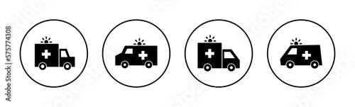 Ambulance icon vector for web and mobile app. ambulance truck sign and symbol. ambulance car