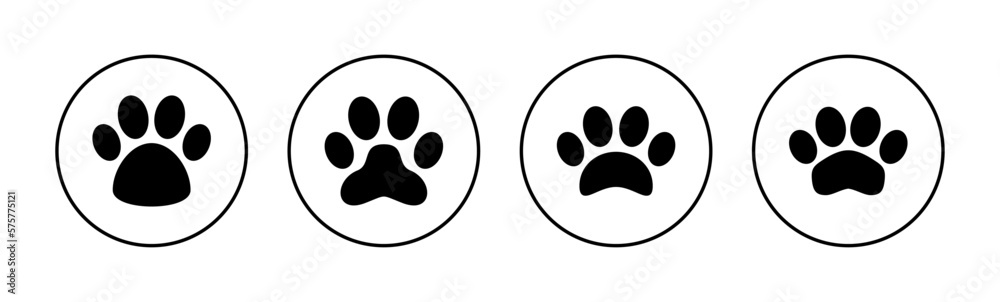 Paw icon vector for web and mobile app. paw print sign and symbol. dog or cat paw